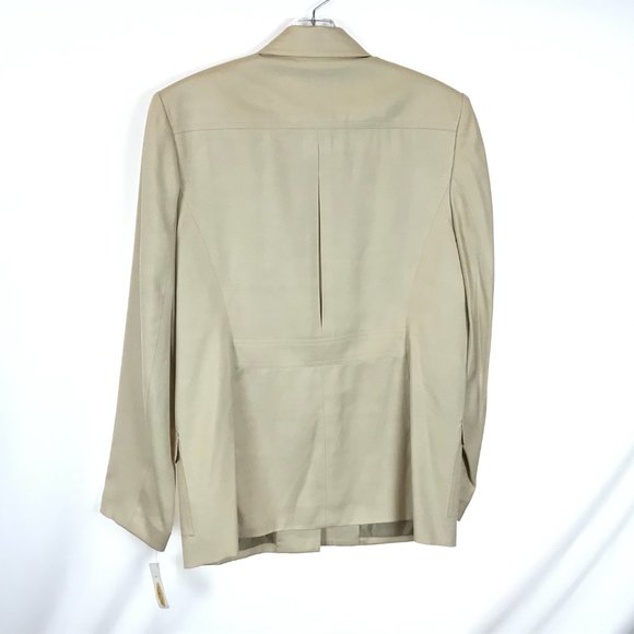 NWT Womens Size 8 Talbots Beige Pure Washed Silk Button Front Blazer Jacket - Picture 3 of 3